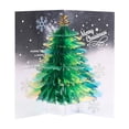 thumbnail image 2 of Tarjeta 3D de árbol de Navidad único, tarjeta de felicitación de árbol de Navidad de ensueño con purpurina creativa, sobre de Feliz Navidad, tres tarjetas, 2 of 4