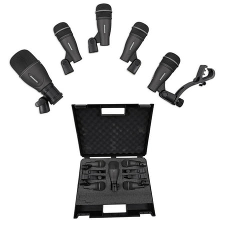 Samson DK705 Drum Microphone Kit-(1) Kick+(4) Snare/Tom For Church Sound