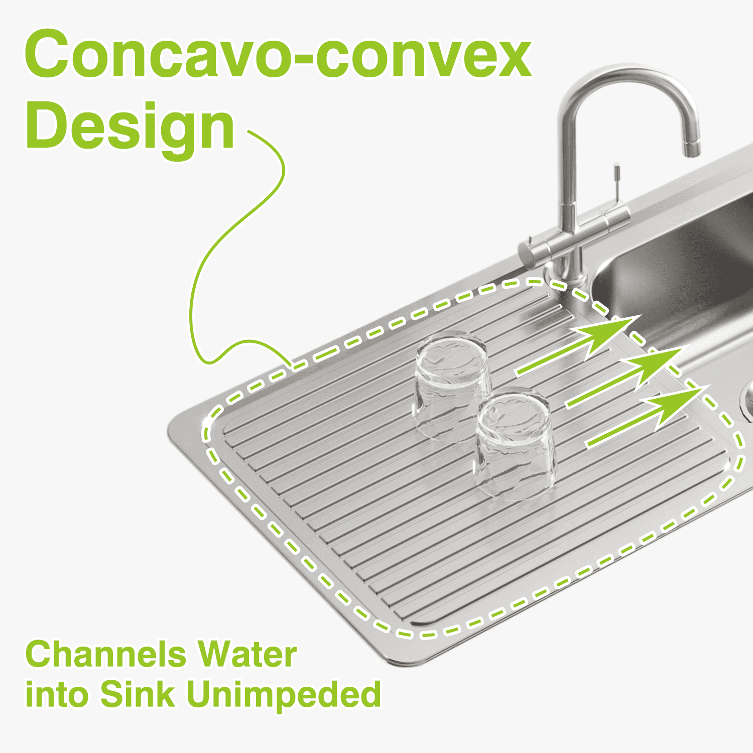 Naiture Drop-In Kitchen Sink, Rectangular Single Bowl Top Mount Sink, 21-Gauge 304 Stainless Steel, 39-3/8" X 20" with Right Drainboard and Single Faucet Hole