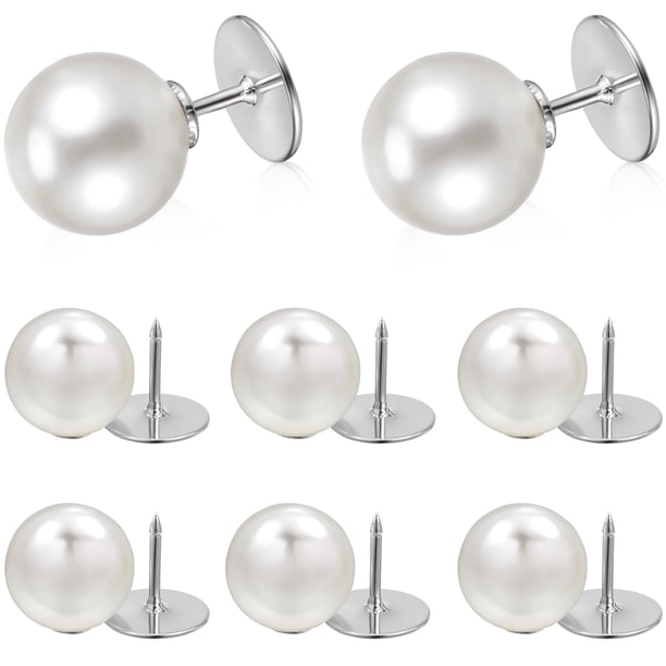 8 Uds. Alfileres de botón de seguridad para mujer, broche para camisa, alfileres, botón de perla Artificial, botones antiexposición, broches para vestido femenino