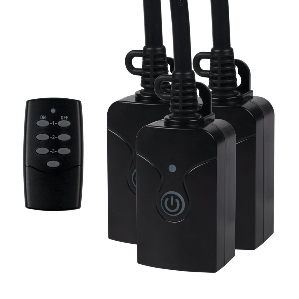 Wireless Remote Control Electrical Outlet Switch 1 Remote 3 Outle