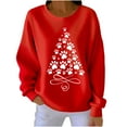thumbnail image 2 of Craaazy Women's Casual Christmas Crew Neck Long Sleeve Pullover Tops Fashion Fall Winter Sweatshirts Comfortable Blouses Gifts, 2 of 3