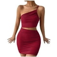 thumbnail image 1 of Gspmoly Robe pour Femme, Robe Courte à une Épaule à Cordon au Niveau des Hanches au Design Mode Uni pour Femme, Robes de Cocktail Cadeaux de Vacances, 1 of 4