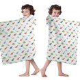 thumbnail image 4 of Dinosaur and Silhouette White Pattern Hooded Bath Towel Wrap for Teens Ages 3 To 12, Soft Lightweight Quick Dry Microfiber Bath Beach Pool, 50"x30", 4 of 6