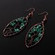 thumbnail image 2 of Pendientes de cristal Oreja de árbol Cuelga para los oí de bronce Multicolor Verde Sunnimix Pendientes, 2 of 8
