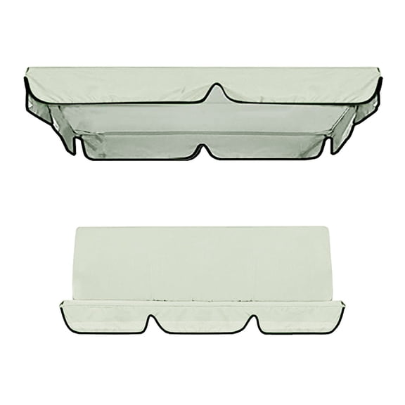 pdqouc Porch Swing Replacement Canopy Cover Set, Sun Shade Awning Top 142x120x18cm and Seat Cover 150x150x10cm, for Outdoor Garden Patio Yard, Easy Install