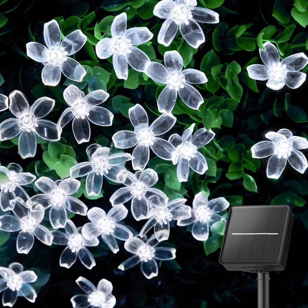 Guirnalda de luces solares Brightown 60 LED, impermeables, blancas