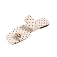 thumbnail image 2 of Women Polka Dot Square Toe Two Strap Slide Sandals Casual Summer Flat Shoes White 7.5, 2 of 9