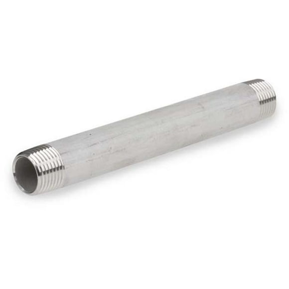 Smith-Cooper S8344NI004020B 0.5 x 2 in. Pipe Nipple S40 Stainless Steel 304