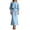 Sky Blue, variant on TEAJOPSUU Womens 2 Piece Outfit Sets 3/4 Sleeve Crew Neck Crop Top and Back Zipper A Line Maxi Skirt Sets Casual Fall Summer Matching Wear Beige