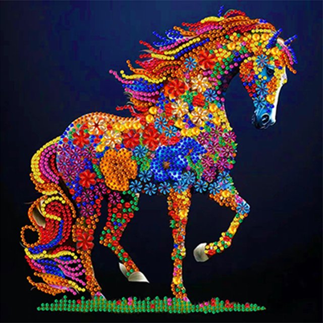 Pintura de diamante 5D DIY Parcial en forma especial Taladro Caballo Decoración para el hogar (GSYX50) Hugtrwg Para estrenar