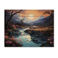 thumbnail image 3 of Designart "River Reverie Asian Painting II" Asian Print on Natural Pine Wood, 3 of 5
