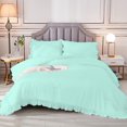 thumbnail image 5 of DNG Creations 5 Piece Vintage Ruffle Pattern Comforter Set Premium Ultra Soft 550 GSM All Season ( Twin/Twin XL Size ) 100% Egyptian Cotton Solid Auqa Blue Colour, 5 of 8