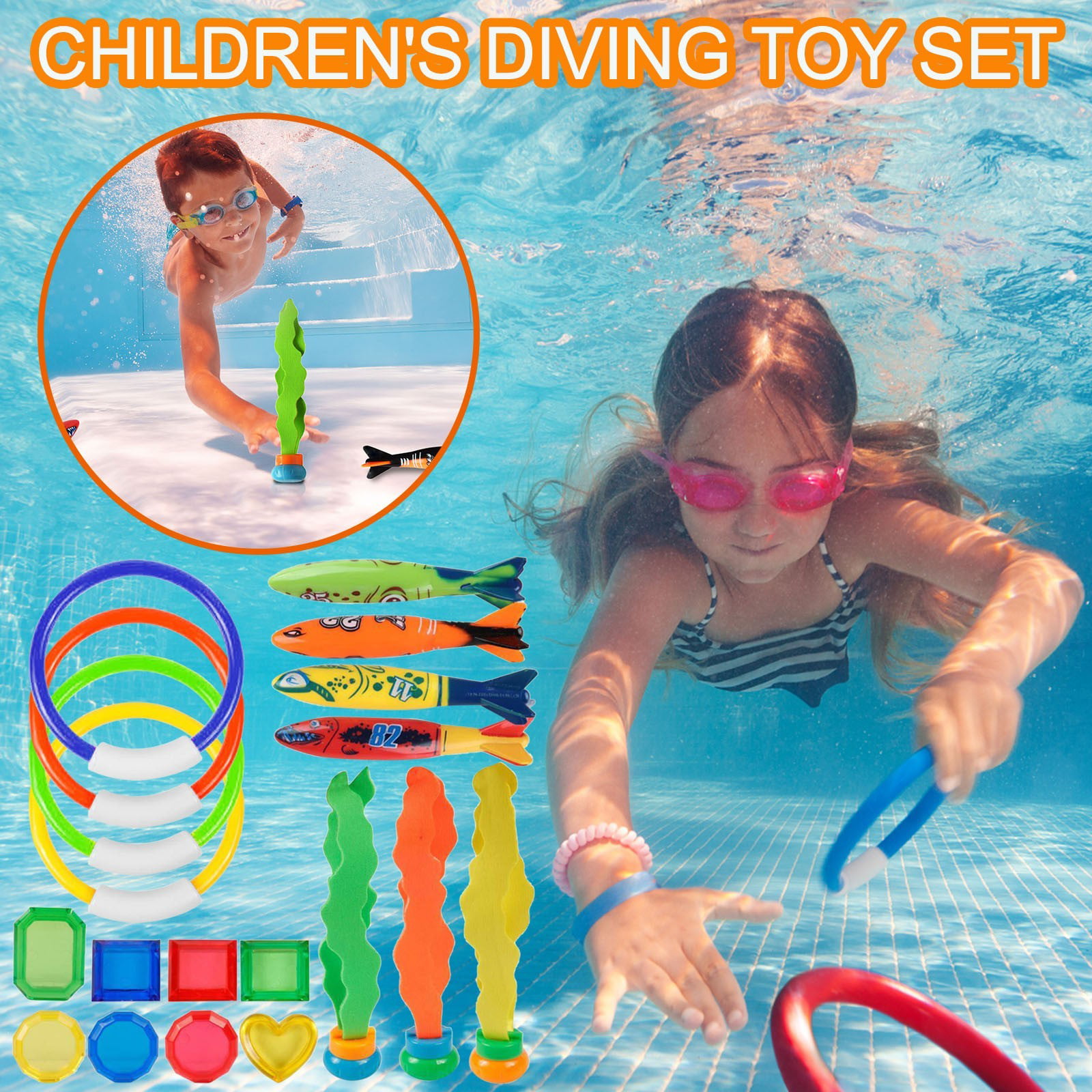 Underwater Swimming Pool Toys Games Diving Balls Children Float Buoy Diving Toys 