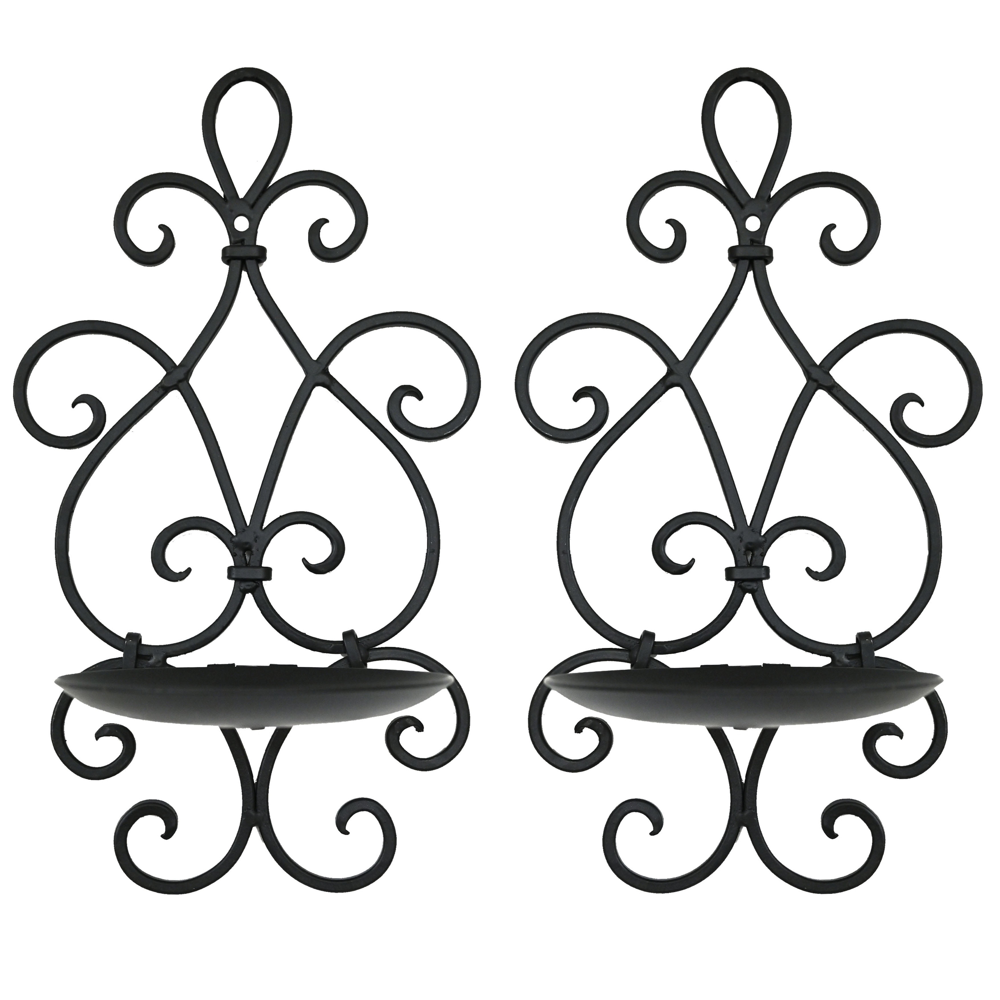 Remenna Metal Wall Candle Sconce Holder Set of 2 Hanging Wall Mounted