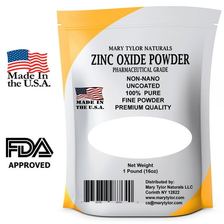 Zinc Oxide Powder 16 oz- Made in the USA Non Nano Zinc Oxide, Uncoated,100% Pure Fine Powder Pharmaceutical Grade, Great for DIY Sunscreen, Diaper Rash Creams by Mary Tylor (Best Sun Cream For Heat Rash)