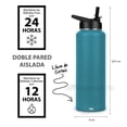 thumbnail image 3 of Termo para Café y Agua de Acero Inoxidable 40 Oz (1200 ml): Contiene 3 Tapas para Diferentes tipos de Bebidas, Ideal para Mantener la Temperatura Deseada (Capri Blue), 3 of 5