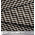 thumbnail image 3 of Soimoi Brown Cotton Duck Fabric Diamond Geometric Printed Fabric 1 Yard 42 Inch Wide, 3 of 3