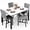 White+Gray-C, variant on Baxluxe 4-Person Dining Table and Chairs Set, Faux Marble Kitchen Table with 4 Velvet Dining Chairs, Rectangle Dining Table Set for 4, 5 Pieces Dinette Set for Breakfast Nook, Apartment, Black