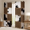 thumbnail image 4 of jejeloiu Rustic Cowhide Black Out Curtains,Country Farmhouse Lodge Curtains Pack of 2 (42x63 Each),Patchwork Cattle Hide Bedroom Curtains For Boys Girls,Ultra Soft Home Decor, 4 of 6