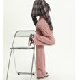 thumbnail image 3 of Pantalones vaqueros de estilo Y2K para mujer, pantalón de cintura alta, doble botonadura, color rosa, con bordes sin rematar, piernas anchas, diseño elástico a la moda, 3 of 5