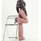thumbnail image 3 of Pantalones vaqueros de estilo Y2K para mujer, pantalón de cintura alta, doble botonadura, color rosa, con bordes sin rematar, piernas anchas, diseño elástico a la moda, 3 of 5
