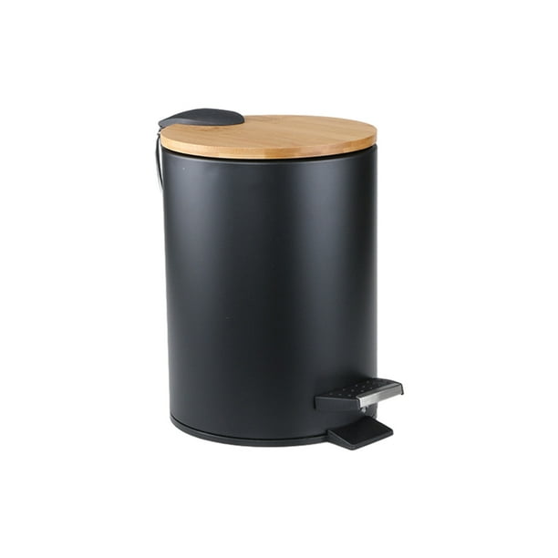 Bewildely Cubo de basura de pie, cubo de basura multifuncional de gran capacidad para baño, cocina, sala de estar y oficina Almacenamiento y organización del hogar 3L/Negro/(17*23.5 cm)