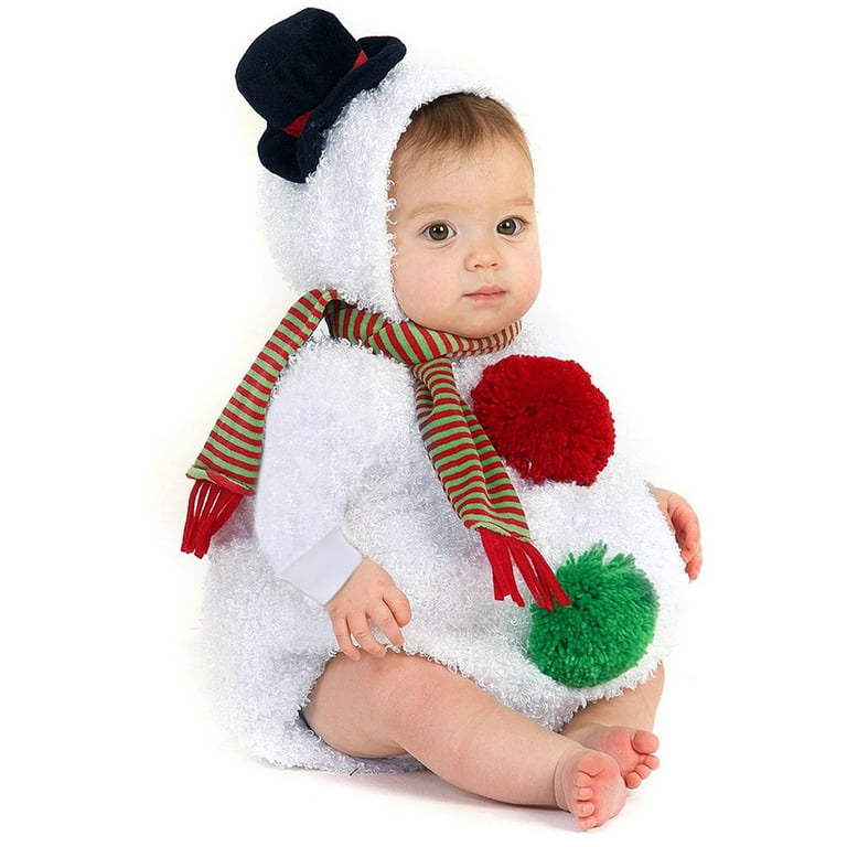 Baby Boys Christmas Snowman Costume Cute Costume Hoodied Romper