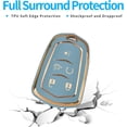 thumbnail image 4 of Key Fob Cover Compatible with Cadillac Escalade CTS SRX XT5 ATS STS CT6 Keychain Case Holder Protector,Blue, 4 of 7