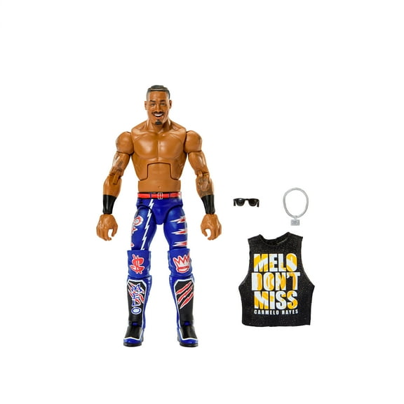 WWE Elite Carmelo Hayes Action Figure Series #121, 6-inch Collectible with Accessories