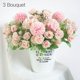 thumbnail image 5 of Decoración floral para el hogar ramo de flores rosas artificiales boda tela de seda nupcial ramo de flores falsas, rosa claro 3 Piezas sidaley HA6621-02B*3, 5 of 5