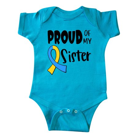 

Inktastic Proud of my Sister Down Syndrome Awareness Gift Baby Boy or Baby Girl Bodysuit