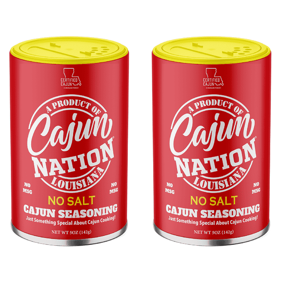 Cajun Nation No Salt Cajun Seasoning, 5 oz – Salt-Free Louisiana Spice Blend – Gluten-Free, No MSG – For Gumbo, Jambalaya, Turkey, and Seafood