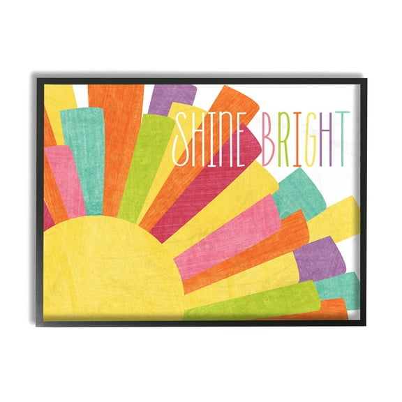 The Stupell Home Decor Collection Shine Bright Colorful Sun Illustration Framed Wall Art