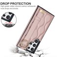 thumbnail image 3 of Allytechgroup Galaxy S22 Ultra Case with Keychain, Luxury Girly PU Leather Back Cover Bracket Stand Shockproof Bumper Drop Proof Phone Case Cover for Samsung Galaxy S22 Ultra, Rosegold, 3 of 8