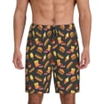 thumbnail image 1 of Balery Fast Food Pantalones cortos de pijama de punto de algodón para hombre con cinturilla y bolsillos-4X-Large, 1 of 6