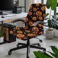 thumbnail image 2 of Renewold Pumpkin Moon Star Office Chair Cover Decorative Rotating Chair Slipcover Stretch Soft Chair Protector Cover for Desk Computer Chair Halloween Home Decoration, L, 2 of 7