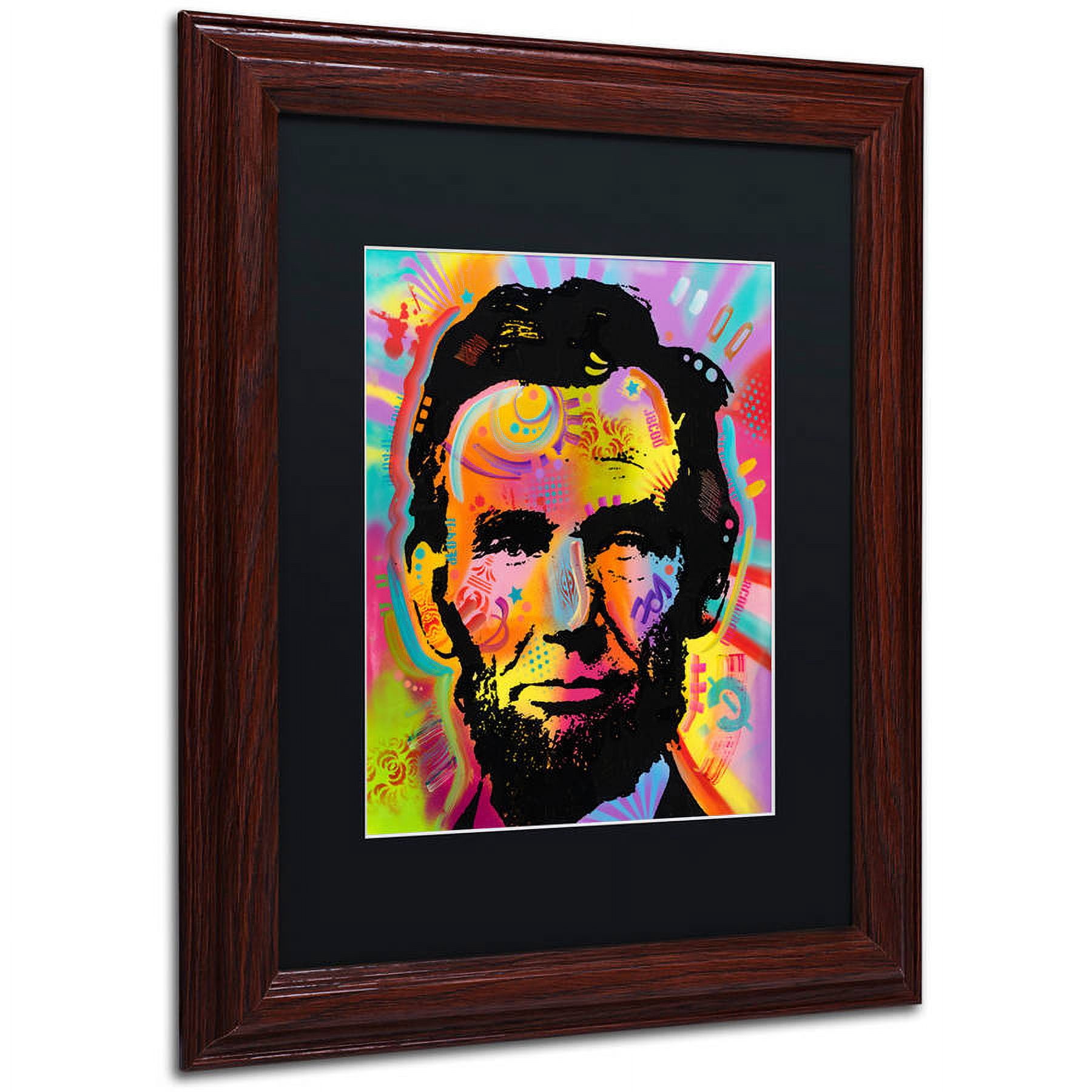 Trademark Fine Art "Abraham Lincoln IV" Canvas Art by Dean Russo, Black Matte, Wood Frame