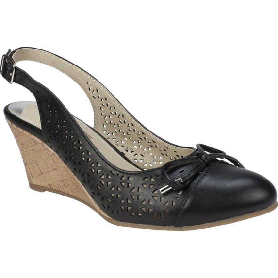 Women's Rialto Casby Slingback Sandal Black Smooth Polyurethane 6.5 M