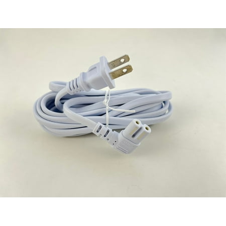[UL Listed] OMNIHIL Extra Long White 10FT L-Shaped C7 Power Cord Replacement for Samsung TV's UN, UE Model Numbers