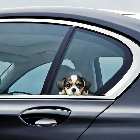 Cute Dog Decal Car Rear Windshield Window Wiper Sticker,Dog Pattern Decoration Car Body Sticker Laptop Motorcycle Waterproof Sticker