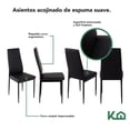 thumbnail image 4 of Juego de Comedor Moderno Mesa Con 6 Sillas Estructura Metalica Vidrio Templado Kingshouse negro, 4 of 7