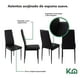 thumbnail image 4 of Juego de Comedor Moderno Mesa Con 6 Sillas Estructura Metalica Vidrio Templado Kingshouse negro, 4 of 7