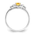 thumbnail image 2 of 14k White Gold Citrine Diamond Ring - Size 7, 2 of 3