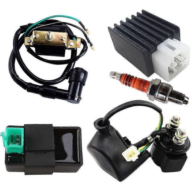 CDI Box Ignition Coil 5 Pin Regulator Rectifier Relay Spark Plug compatible Kazuma Meerkat 50cc Falcon 70cc 90cc 110cc Taotao Roketa Coolster 110CC A