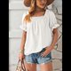 thumbnail image 5 of Tops de Verano para Mujer, Cuello Cuadrado, Elegantes, Informales, con Lunares, Mangas con Volantes, Camisetas Bonitas, Ropa de Moda L, 5 of 9