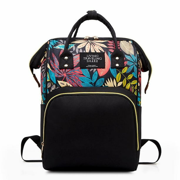 Floral Multi-Functional Diaper Bag Backpack