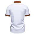 thumbnail image 4 of COSFO Mens Short Sleeve Button Down Shirts Casual Colorblock Summer Shirts with Pocket Collared Relaxed Fit Tops, 4 of 9