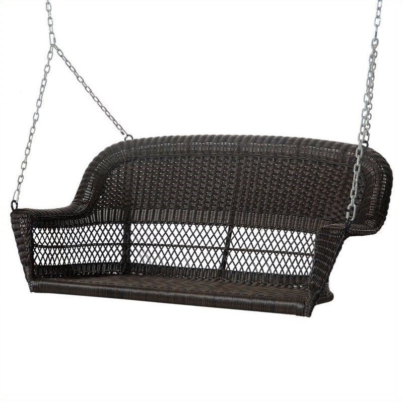 Jeco Resin Wicker Porch Swing in Espresso by Jeco Inc.