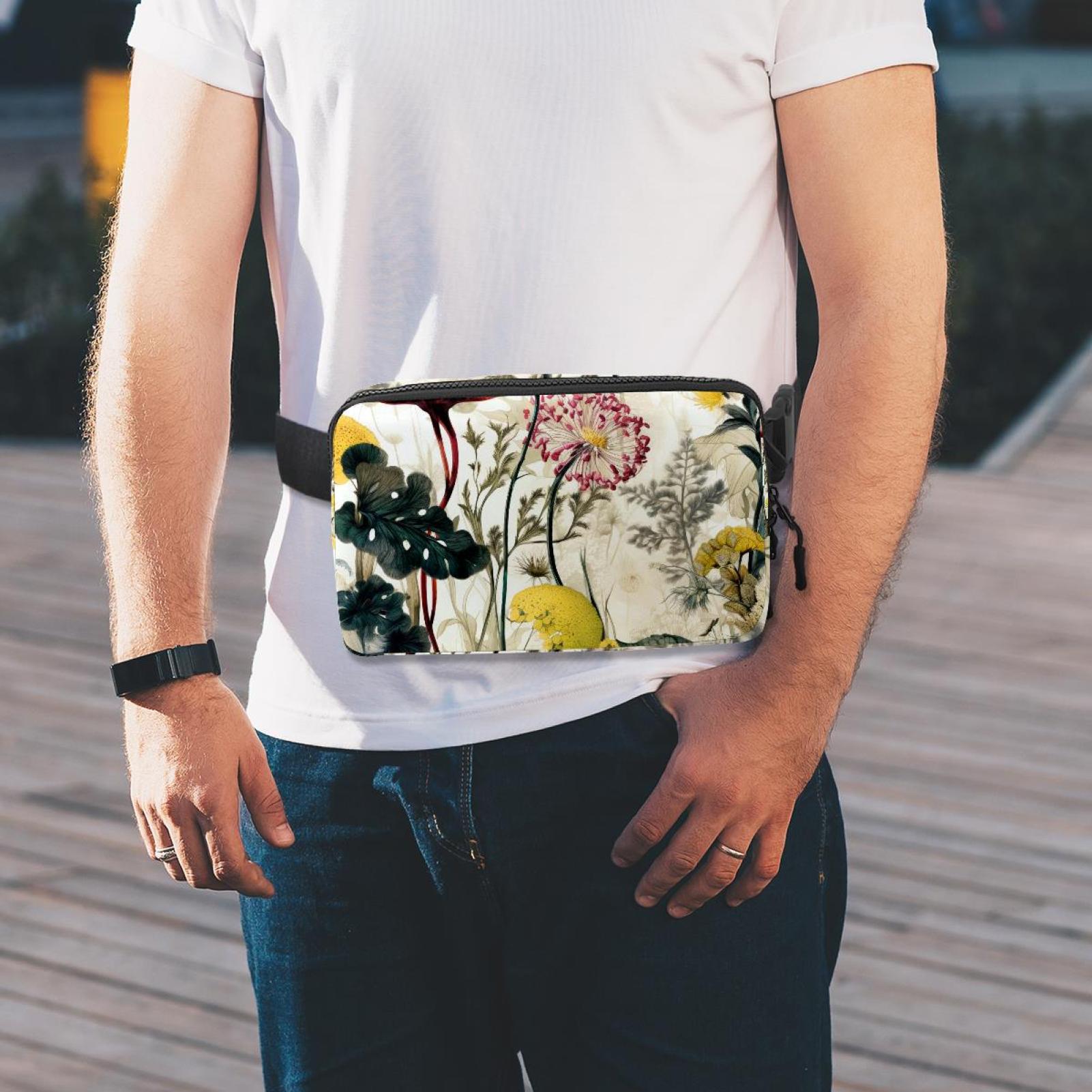 Ink plants Lightweight and Adjustable Running Belt Waist Pack Waist Bags for Unisex with Extension Strap